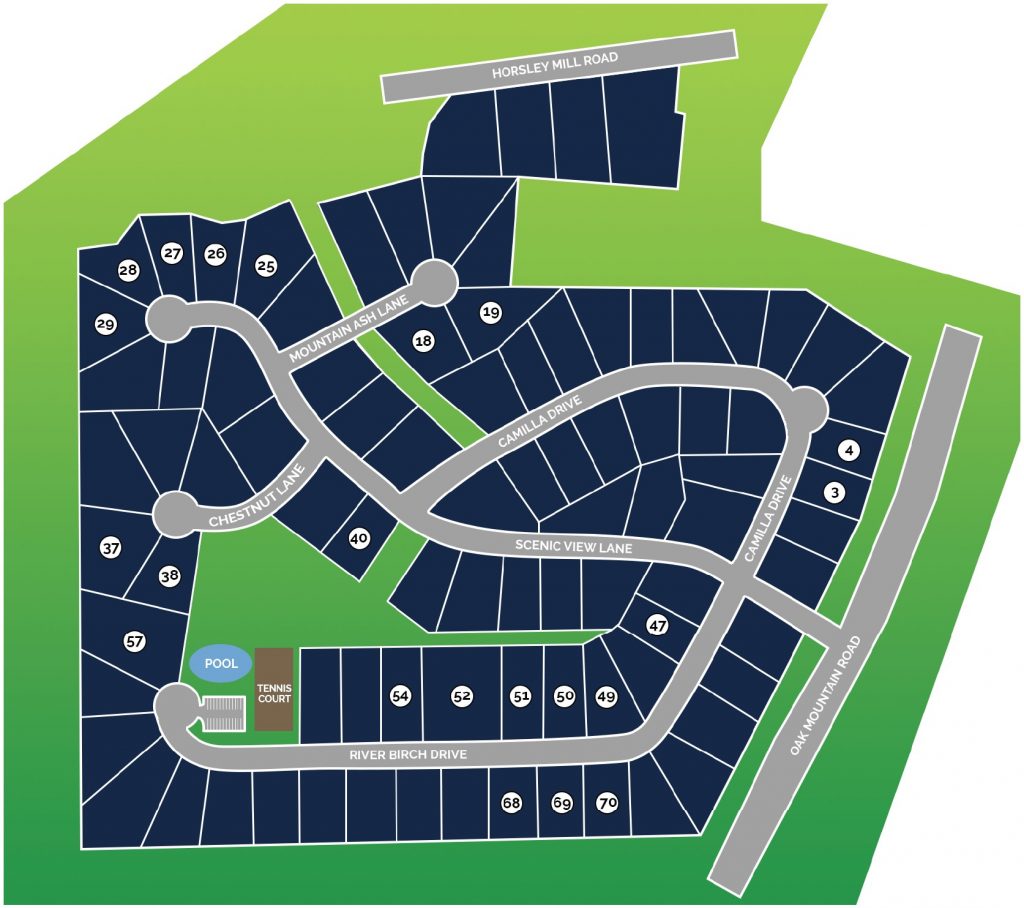 Oak Mountain View Site Map